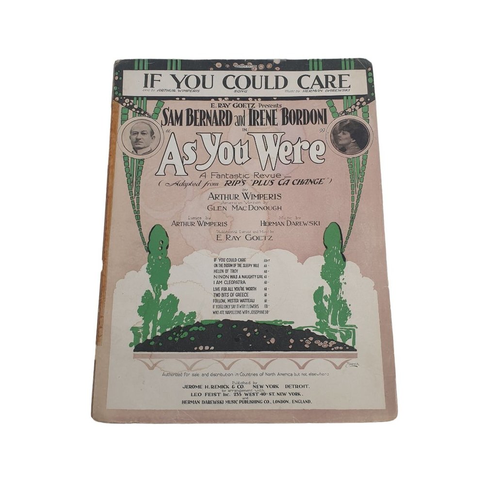 If You Could Care 1920 Vintage Music Piano Voice Easy Listening As You Were